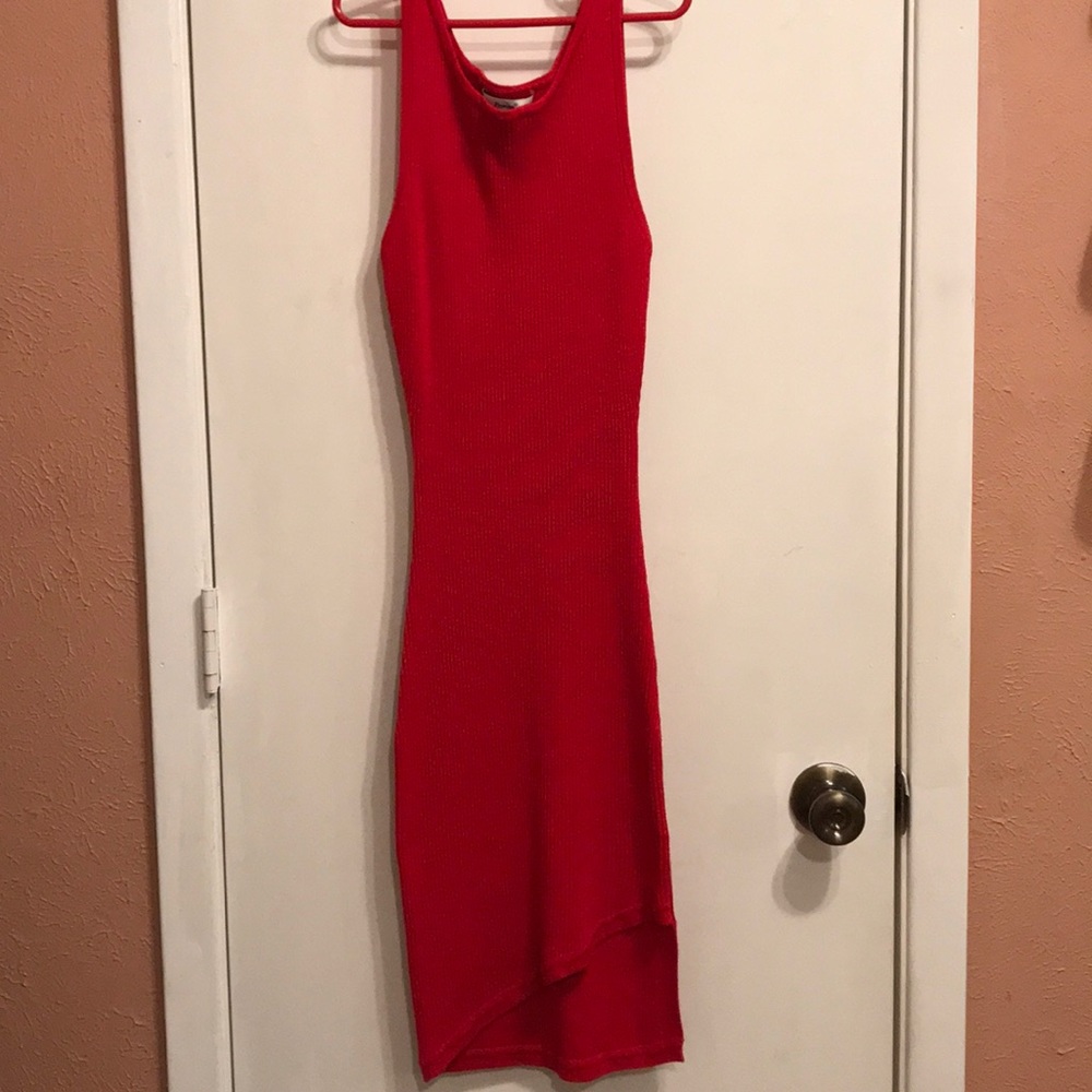 Red fitted dress